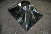 Зонт вытяжной островной 600х600 h450 из нержавеющей стали