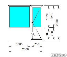 Балконный блок пластиковый Ехрrof 2000x2000 однокамерный