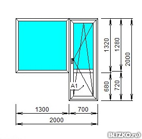 Балконный блок ПВХ Ехрrof 2000x2000 однокамерный