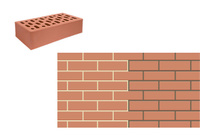 Кирпич утолщенный пустотелый лицевой «Абрикос» М 150, 175 250х120х88