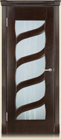 Дверь межномнатная Парма со стеклом белое матовое шпон венге