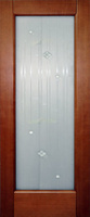Дверь межномнатная Рубикон Б-П со стеклом "Айсберг" шпон анегри тон-2