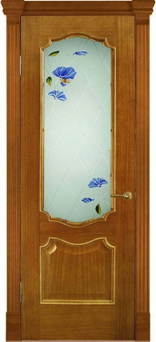 Дверь межкомнатная Анкона шпон анегри тон-2 ДО со стеклом "Фиалка"
