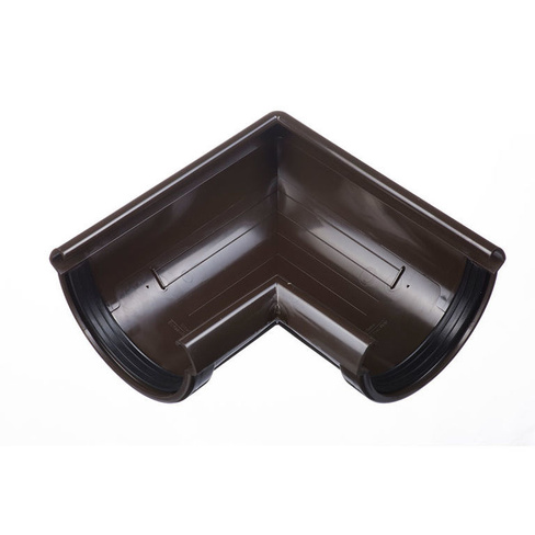Угловой элемент 90˚ водосточный Docke Lux цвет Шоколад