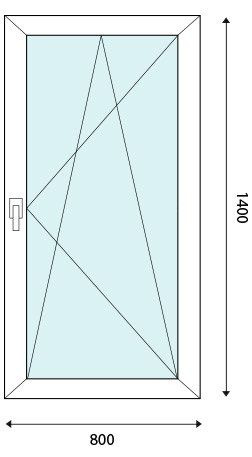 Окно пластиковое 800*1400 Rehau Intellio 80-6