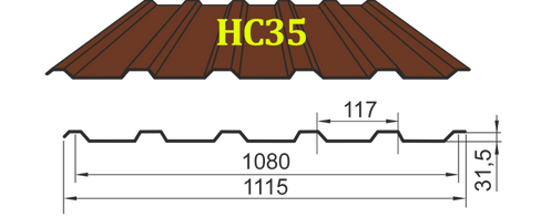 Профлист НС-35 полиэстер, 0,4 мм