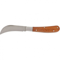 Нож садовый складной, изогнутое лезвие, 170 мм, деревянная рукоятка, Palisad PALISAD
