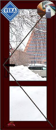 Входная дверь VEKA 950х2050 тёплые цветные с двухсторон