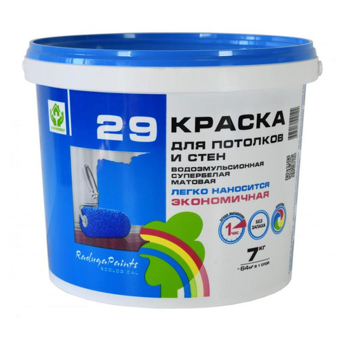 Краска водоэмульсионная Радуга-29 цвет белый 7 кг РАДУГА