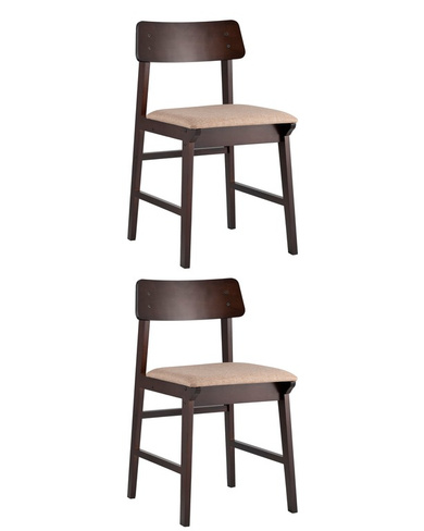 Стул ODEN коричневый 2 шт. Комплект из двух стульев Stool Group ODEN мягкая тканевая коричневая обивка, деревянный карка