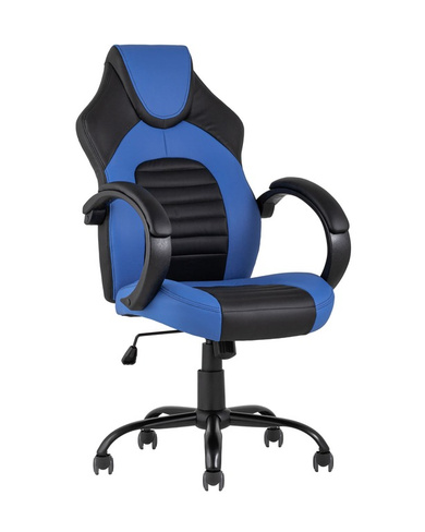 Кресло игровое TopChairs Racer Midi черно-синее Игровое кресло TopChairs Racer Midi черно-синее геймерское