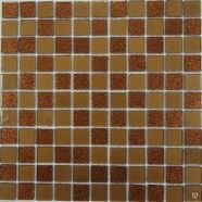 Стеклянная мозаика Shine Brown 300x300 мм чип 4x25x25 мм