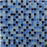 Стеклянная мозаика Blue Drops 300x300 мм чип 8x15x15 мм