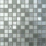 Стеклянная мозаика Shine Silver 300x300 мм чип 4x25x25 мм