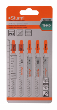 Пилки лобзиковые Sturm T144D 5 шт