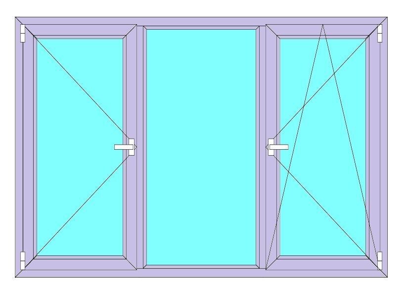 Эскиз трехстворчатого окна пвх