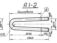 Анкер А1-2 для крепления ригелей Серия 3.407-115 выпуск 5