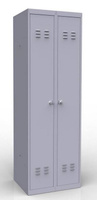 Шкаф для одежды металлический — ШРБ-5 двухсекционный с полками для головных уборов в раздевалку