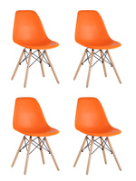 Стул DSW оранжевый x4 Eames DSW оранжевый пластик каркас из металла ножки н