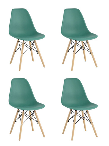 Стул Style DSW серо-зеленый x4 Комплект из четырех стульев Eames Style DSW
