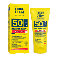Гель cолнцезащитный для лица и тела Bronzeada Sport, SPF50, 50 мл, Librederm LIBREDERM