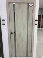 Межкомнатная дверь Lavia 2 ПВХ с ал. кромкой / белый камень