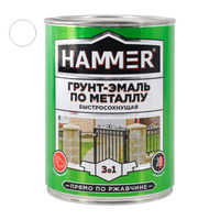 Грунт-эмаль по металлу HAMMER 0,9кг белая, арт.ЭК000116559
