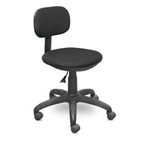 Кресло офисное ЭРГО без подлокотников, 395х420х720(940) мм, черное, ткань