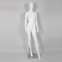 Манекен для одежды женский ростовой глянцевый, стоячий, белый. 4A-64(бел)