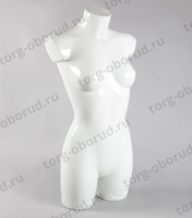 Манекен торс женский пластиковый, цвет белый . Т-415(бел)
