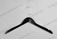 Вешалка-плечики для одежды деревянная, цвет черный C31/1(черн/зол)