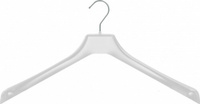 Вешалка плечики для костюмов и верхней одежды пластиковая 450 мм, белая. V-45(бел).