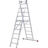 Индустриальная алюминиевая двухсекционная лестница Новая Высота 5220213