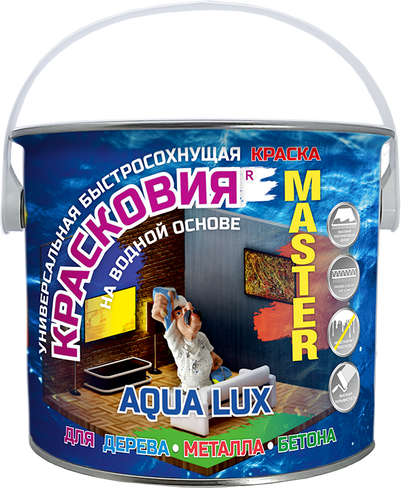 Краска MASTER AQUA LUX база А 3 кг на водной основе универсальная