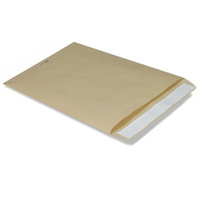 Конверт-пакет В4 плоский 250х353 мм до 140 листов крафт-бумага отрывная полоса 380090 КУРТ