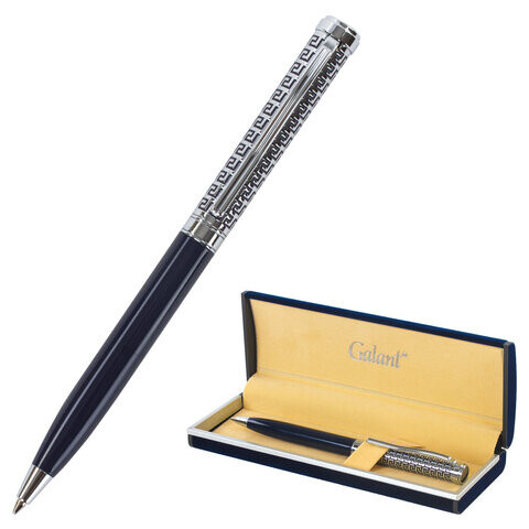 Ручка подарочная шариковая GALANT Empire Blue корпус синий с серебристым хромированные детали пишущий узел 07 мм