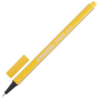 Ручка капиллярная линер BRAUBERG Aero ЖЕЛТАЯ трехгранная металлический наконечник линия письма 04 мм 142248