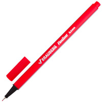 Ручка капиллярная линер BRAUBERG Aero КРАСНАЯ трехгранная металлический наконечник линия письма 04 мм 142254