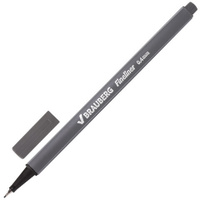 Ручка капиллярная линер BRAUBERG Aero СЕРАЯ трехгранная металлический наконечник линия письма 04 мм 142258