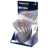 Ручка шариковая масляная PENSAN "My-Tech Colored", палитра ярких цветов АССОРТИ, 0,7 мм, дисплей, 2240