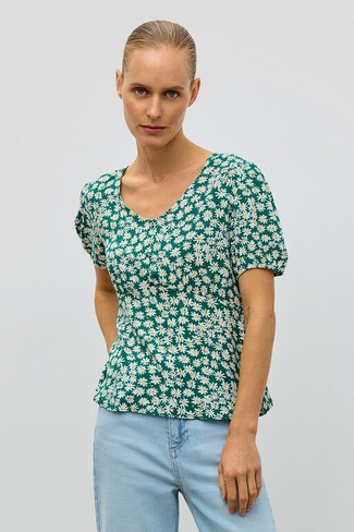 BAON Приталенная блузка с цветочным принтом (арт. BAON B1923035)