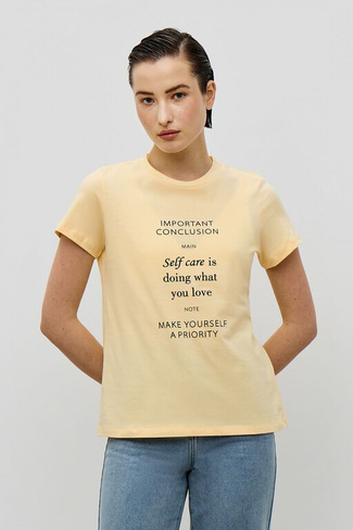 BAON Хлопковая футболка свободного кроя с надписью (арт. BAON B2323060)