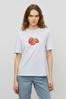 BAON Хлопковая футболка прямого кроя с принтом (арт. BAON B2323094)