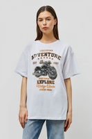 BAON Хлопковая футболка оверсайз с винтажным принтом (арт. BAON B2323115)