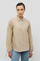 BAON Хлопковая однотонная блузка с рукавами на завязках (арт. BAON B1723002)