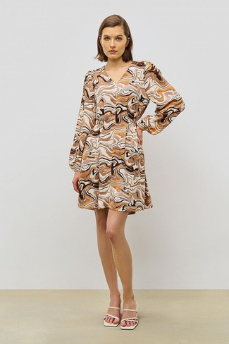 BAON Платье из вискозы свободного кроя с поясом (арт. BAON B4523071)