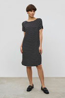 BAON Трикотажное платье-футболка из вискозы в полоску (арт. BAON B4523075)