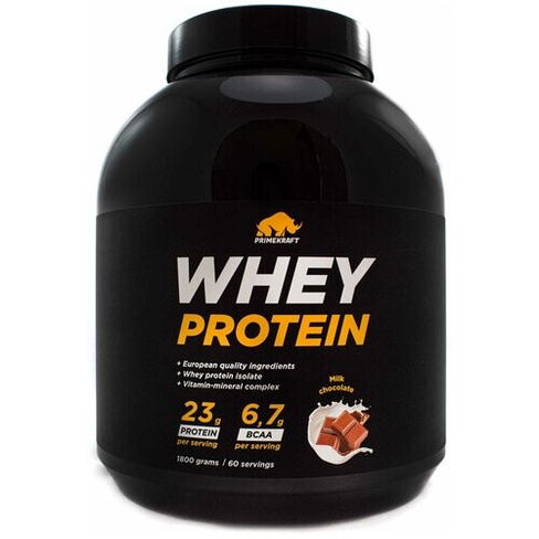 Протеин сывороточный PRIMEKRAFT Whey Protein, Молочный шоколад (Milk Chocolate), банка 1800 г / 60 порций Prime Kraft