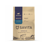 SAVITA Сухой корм для стерилизованных кошек с форелью 2 кг Savita