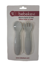 Набор Bebekevi ложка и вилка из силикона серый BEVİ1261-2